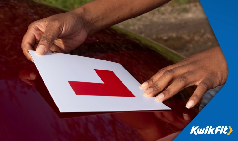 L plates on the car